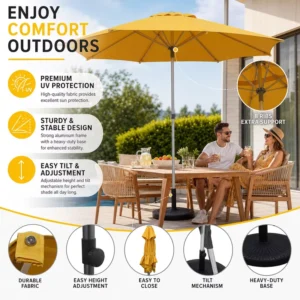 Garden Outdoor Beach Over Size Rectangular Double Top Solar Light Patio Umbrella Offset Hanging Led For Resort