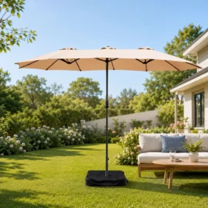 Garden Outdoor Beach Oversized Rectangular Double-Top Waterproof Patio Umbrella