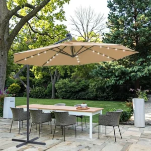 Garden Park Patio LED Lighting Banana Parasol Umbrella for Outdoor Furniture