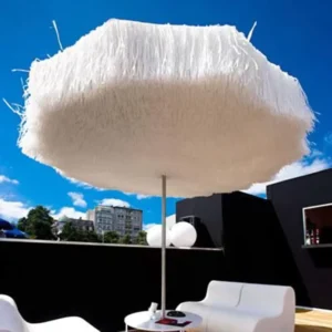Garden Patio 25cm White Tiki Straw Beach Umbrella
