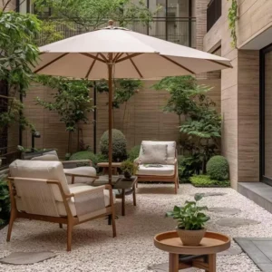 Gazebo and Pergola Aluminum Pole 10Ft Outdoor Patio Garden Beach Umbrella Pulley Lift Frame French Design