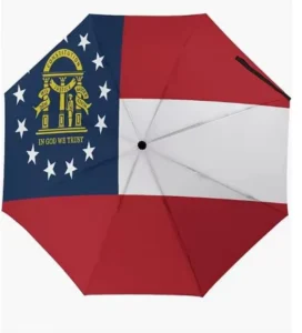 Georgia US State Flag Umbrella, Waterproof, Auto Open and Close, UV Coating