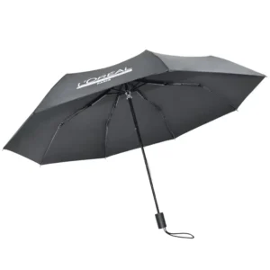 Girl’s Travel Waterproof 190T Pongee Fabric 21-Inch Manual Open Three-Fold Umbrella with Metal Shaft