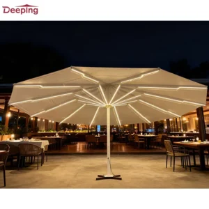 Glamping Heavy Duty Large Umbrella Electric Giant Umbrella Outdoor Parasols Big Umbrella with Light Led