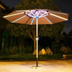 Glamping Restaurant Parasol Garden Beach Parasols Umbrellas Outdoor Led Light Sunshade Parasol for Sale