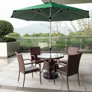 Glamping Table Umbrella with Aluminum Center Pole for Outdoor Patio, Beach, and Deck