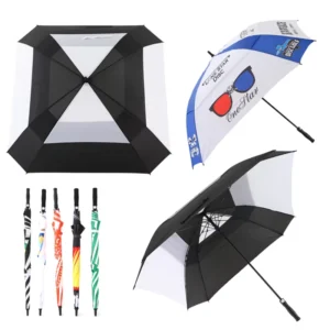 Golf Umbrella 30/32 Inch Wooden Handle Blue