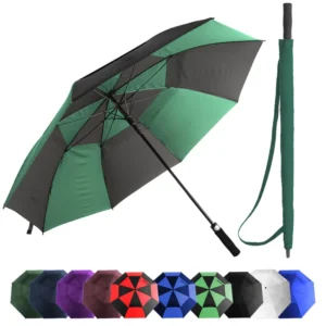 Golf Umbrella Custom Logo Double Layer Oversize Heavy Duty Windproof Stick Umbrella