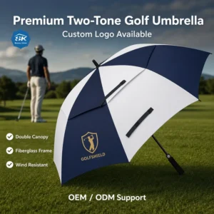 Golf Umbrella Custom Print 60 68 Inch Large Windproof Automatic Open for Golf Sports Outdoor