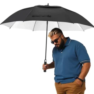 Golf Umbrella Gift Premium Windproof Waterproof Fiberglass UV Protection Oversized Auto Open for Daily Commuting Business
