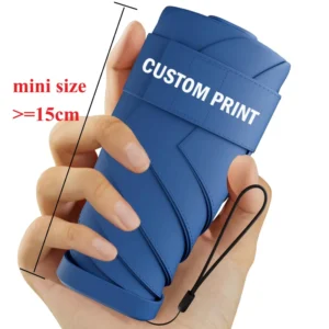 Good Quality Super Mini Flat Pocket Size Rain Five Folding Umbrella with Anti UV Protection