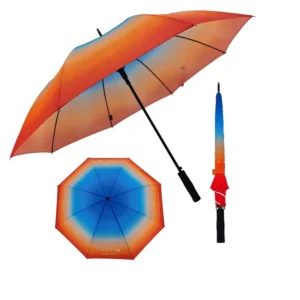 Gradient Color Digital Printing 27 Inch Windproof Full Fiberglass Frame and Ribs Custom Logo Golf Umbrella