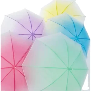 Gradient Straight Custom Logo Colorful Translucent Children’s Student Umbrella