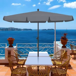 Gray Rectangular Outdoor Patio Umbrella for Restaurant, 2.0 x 1.25M