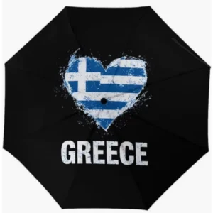 Greece Flag Fully Automatic Folding Umbrella