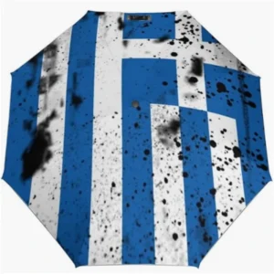 Greece Flag Pattern Soft Color Fully Automatic Folding Umbrella