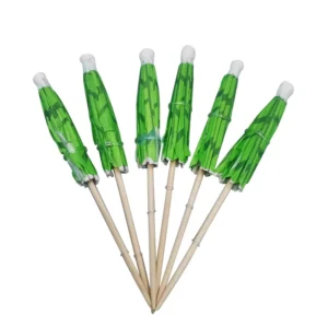 Green Drink Coconut Palm Tree Cocktail Toothpicks Disposable