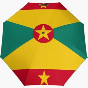 Grenada Rainproof and Sun-Proof Umbrella National Flag Emblem Themed Pattern Print Fully Automatic Umbrella