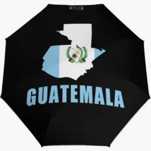 Guatemala National Flag Print Fully Automatic Rain and Sun Umbrella