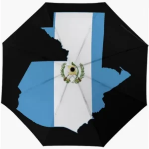 Guatemala National Flag Print Fully Automatic Rain and Sun Umbrella