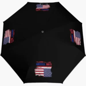 Haiti USA National Flag Emblem Rainproof Sun-Proof Fully Automatic Umbrella