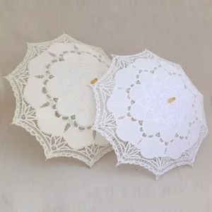Handmade Pure Cotton Lace Embroidery Women’s Parasol Bridal Wedding Umbrella