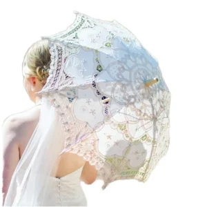 Handmade Victorian Cotton Parasol Vintage Floral Manual Wedding Gift Umbrella Custom Logo for Adults Garden Party Photography