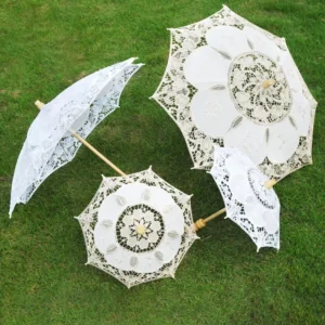 Handmade Wedding Umbrella White Lace Bride Umbrella Craft for Wedding Decoration