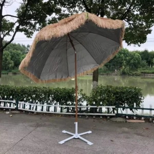 Hawaii Resort Style Outdoor Fringe Straw Beach Parasol Umbrella