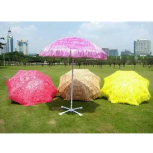 Hawaiian Style Multicolor Sunshade Straw Umbrella PP Grass Rafah Grass Beach Umbrella