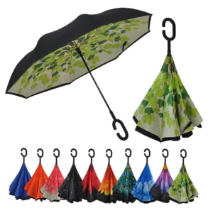Heat Transfer Printing Double-Layer Straight Reverse Umbrella