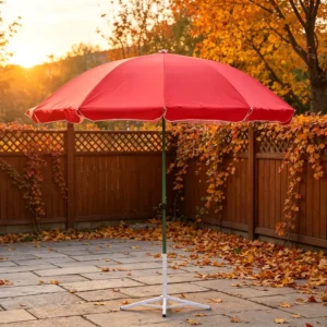 Heavy Duty 150cm Double Layer Windproof UV Protection Waterproof Commercial Sun Umbrella for Beach, Patio and Market Stall
