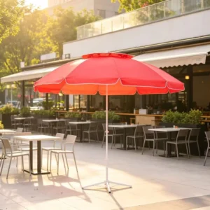 Heavy Duty 150cm Radius Double Layer Double Top Beach Umbrella UV Protection Outdoor Patio Garden Poolside Sun Parasol