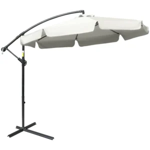 Heavy-Duty 2.7m Foldable Cantilever Garden Parasol, Custom Color, with Flap for Patio and Cafe