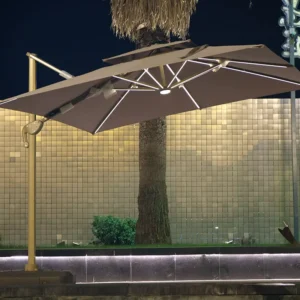 Heavy Duty 360-Degree Rotation Cantilever Umbrella Windproof Waterproof Large Outdoor Roman Patio Pool Hotel
