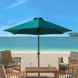 Heavy Duty 7.5ft Outdoor Furniture Umbrella 6 Ribs 200g Yarn Dyed Fabric With Aluminum Alloy Tilt Factory Price