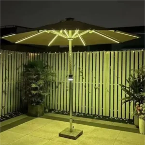 Heavy Duty Aluminum Center Pole Foldable Waterproof Patio Umbrella 3m Large Canopy Commercial Grade Outdoor Parasol