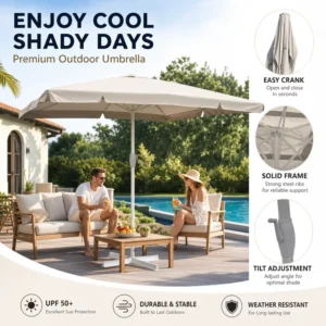 Heavy Duty Aluminum Garden Cantilever Umbrella Patio Base Camping Beach Outdoor Resort Backyard Porch Event