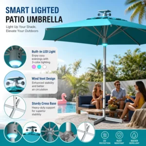Heavy Duty Aluminum Garden Cantilever Umbrella Patio Base For Camping Beach Outdoor Resort Backyard Porch Event