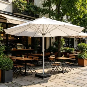 Heavy Duty Big Size Square/Round Central Pole Umbrella Remote Control Outdoor Umbrella for Hotel Restaurant