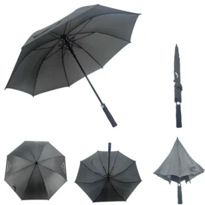 Heavy-Duty Canopy Straight Umbrella Windproof 8-Rib Reinforced Semi-Automatic Large Rain Umbrella with EVA Handle