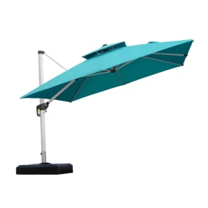 Heavy Duty Cantilever Garden Umbrella, 10 Ft Square, 360-Degree Tilt