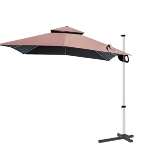 Heavy Duty Commercial Sun Umbrella Windproof Polyester Fabric Customizable for Courtyard Terrace Outdoor