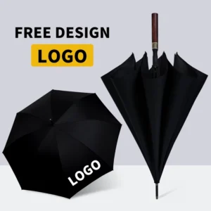 Heavy Duty Large Golf Umbrella Automatic Windproof Wooden Handle