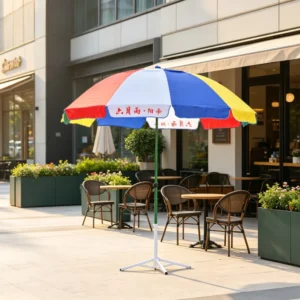 Heavy Duty Market Parasol 140cm 150cm Radius, Thickened Pole, Rib Fabric, Outdoor Garden Sun Umbrella