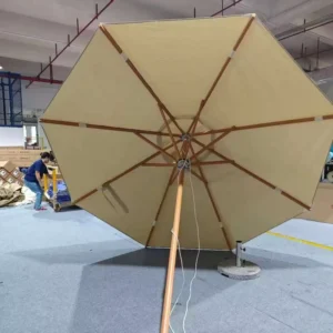 Heavy Duty Market Umbrella with Aluminum Ribs 310 GSM Fade-Resistant Fabric Supplier