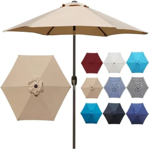 Heavy Duty Outdoor Garden Market Patio Umbrella With 8 Ribs