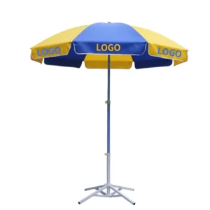 Heavy Duty Outdoor Octagonal Table Umbrella with UV Protection, Fade-Resistant Fabric, and Cross Base for Business Use