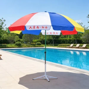 Heavy Duty Outdoor Parasol 140cm 150cm Radius, Thickened Ribs, Pole and Fabric, Garden Market Stall Sun Umbrella