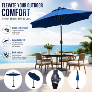 Heavy Duty Square Umbrella Custom Logo Windproof Roman Shade For Outdoor Restaurants Patios Hotel Garden Lawn